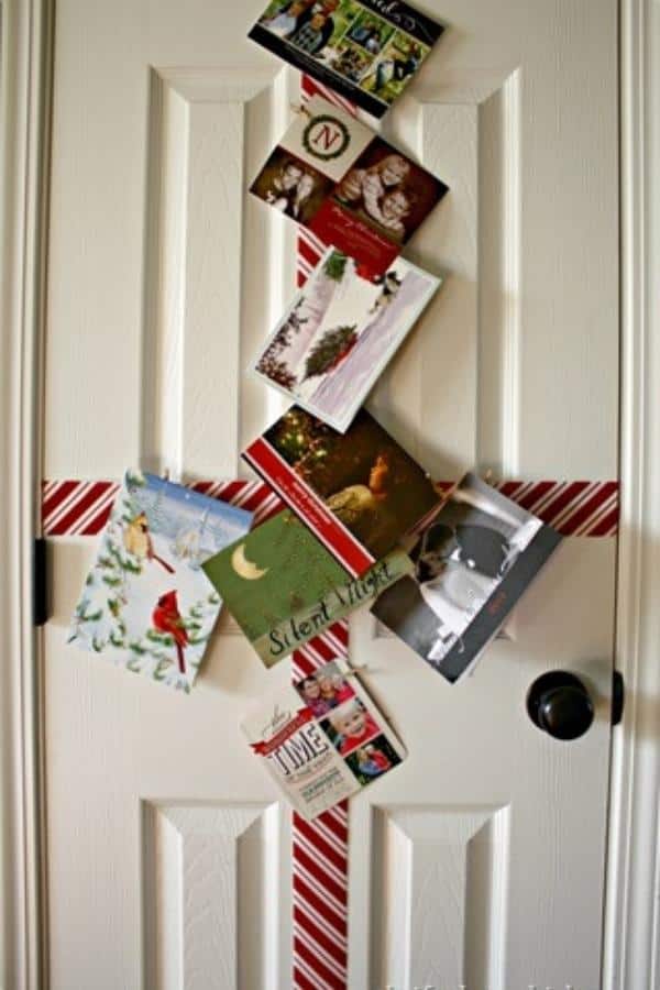 DIY CHRISTMAS CARD DOOR DISPLAY