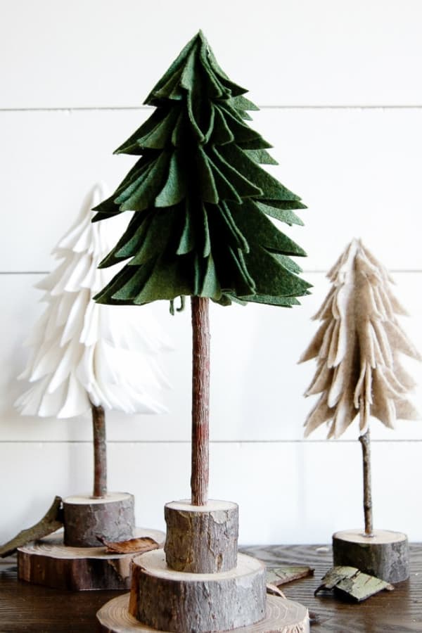 DIY RUSTIC FELT CHRISTMAS TREES
