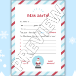 Free Christmas Printables for Kid's Wish List