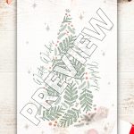 GREEN WHITE WINTER WISHES GREETING PRINTABLE