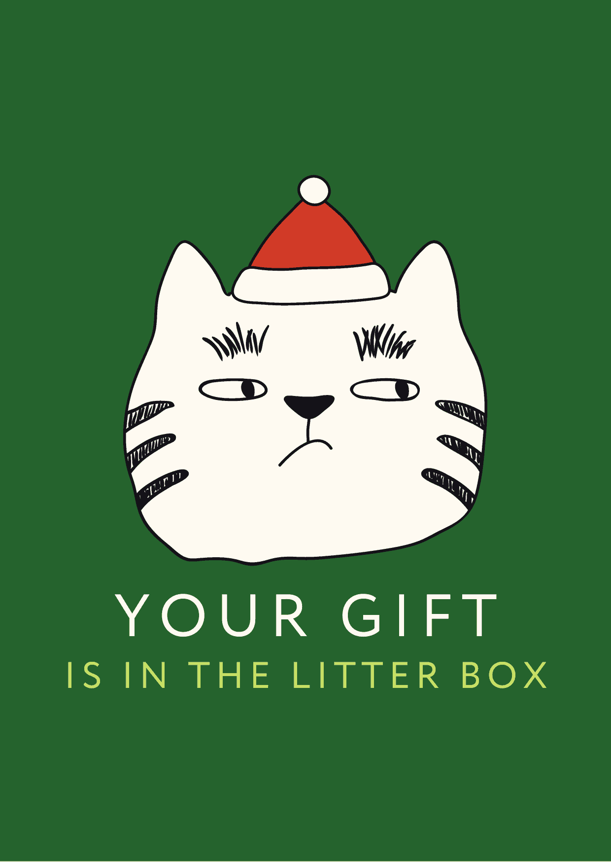 Gift In The Litter Box Funny Christmas Card