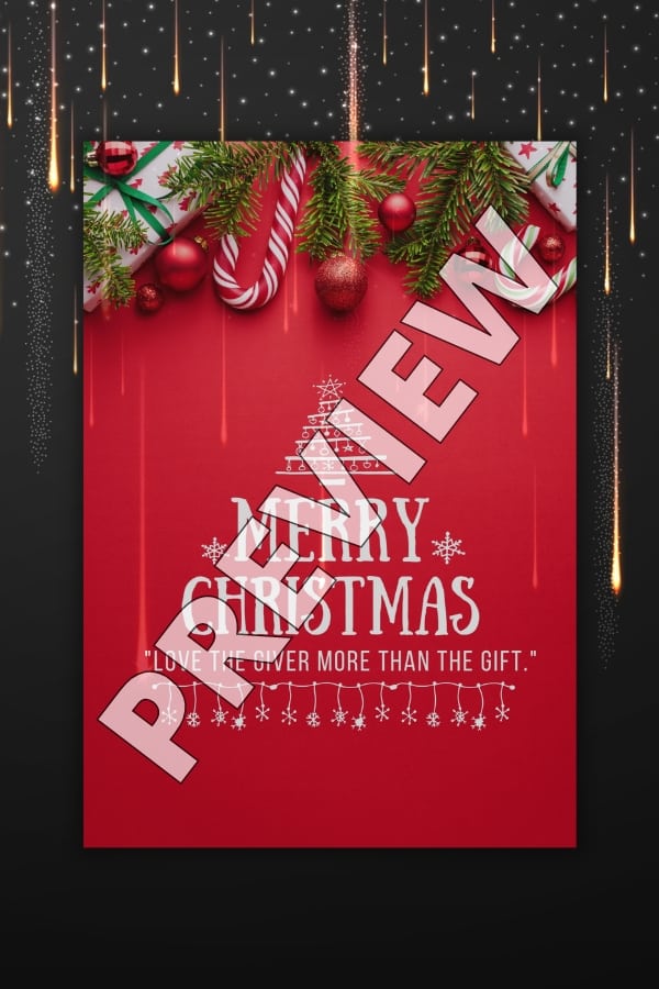 RED BACKGROUND MERRY CHRISTMAS SIGN