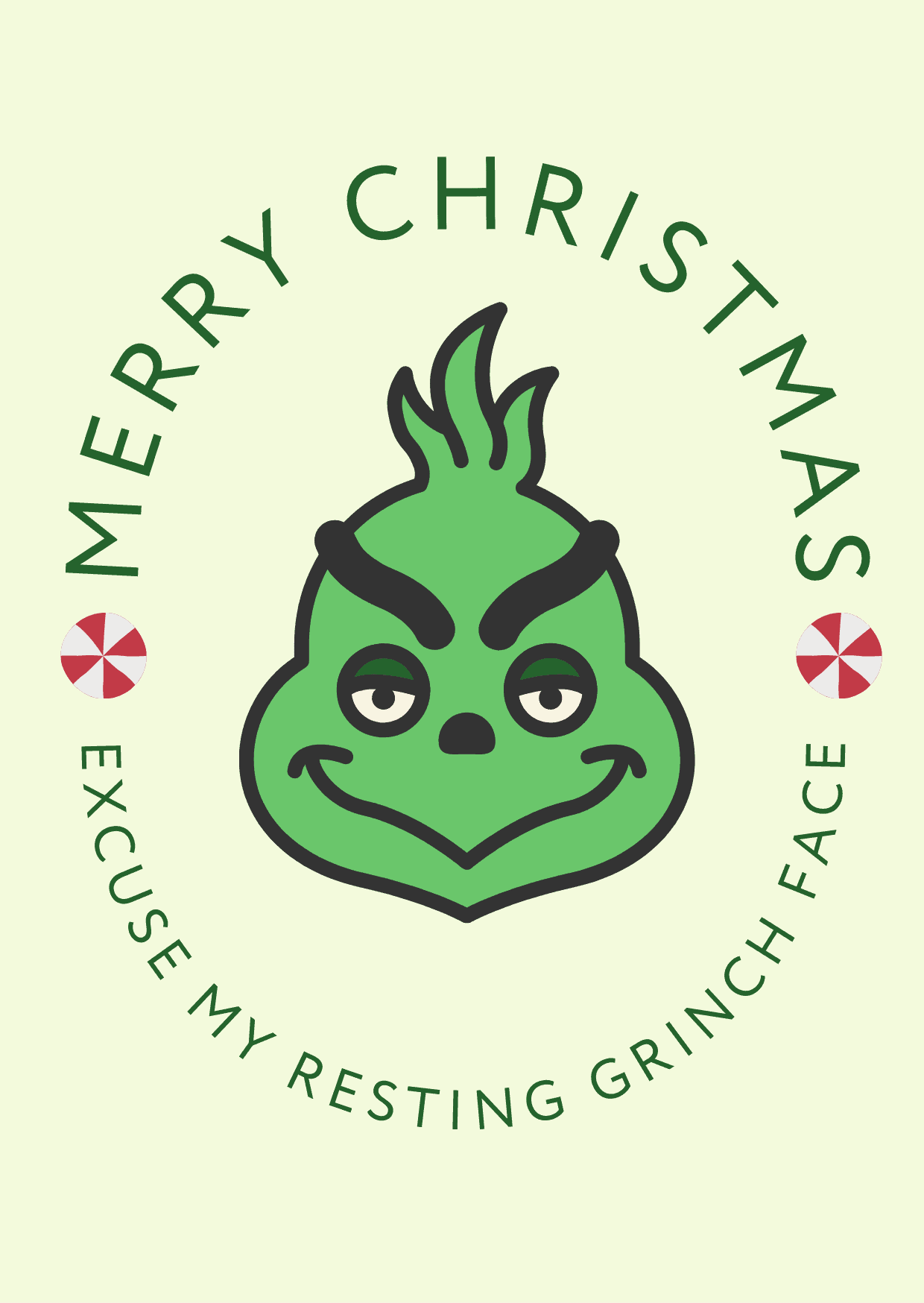Resting Grinch Face Funny Christmas Card