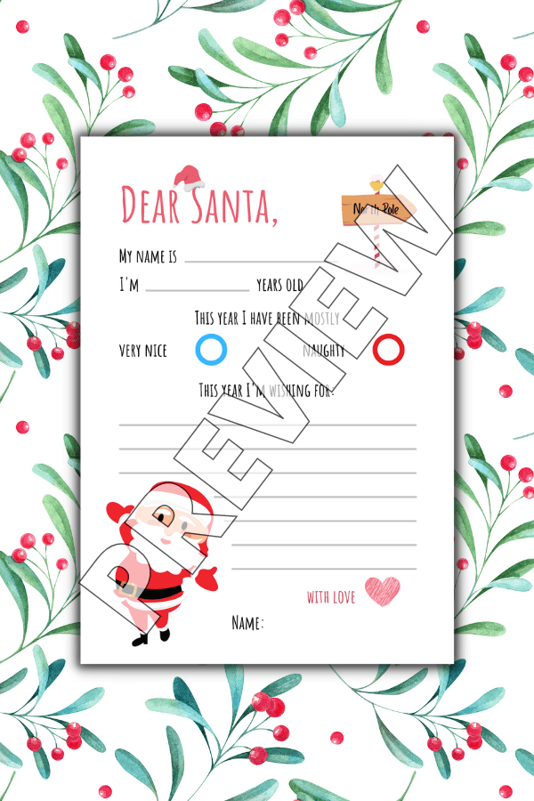 Simple Dear Santa Design