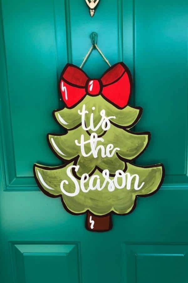 'TIS THE SEASON CHRISTMAS TREE DOOR HANGER