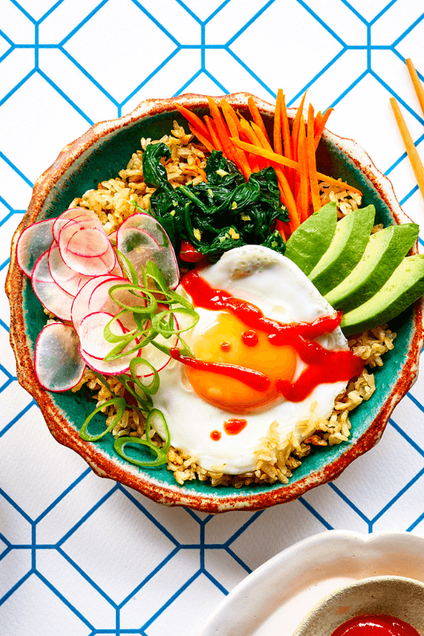 Crispy Rice Bowls with Fried Eggs