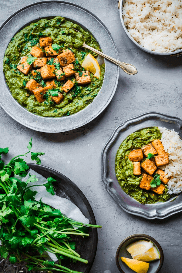 Vegan Palak Paneer with Tofu