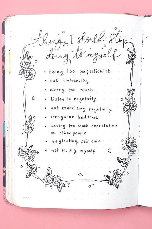 THINGS I SHOULD STOP DOING TO MYSELF SELF-CARE PAGE