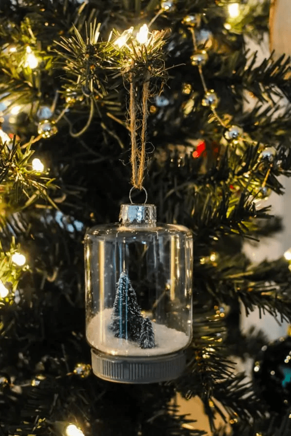 Mason Jar Snow Globe Ornament
