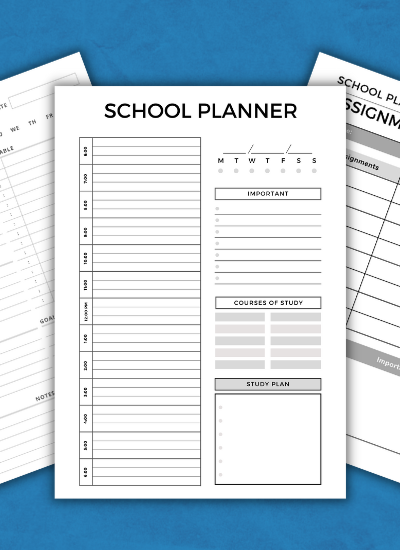 4 Free School Planner Printables For You To Use