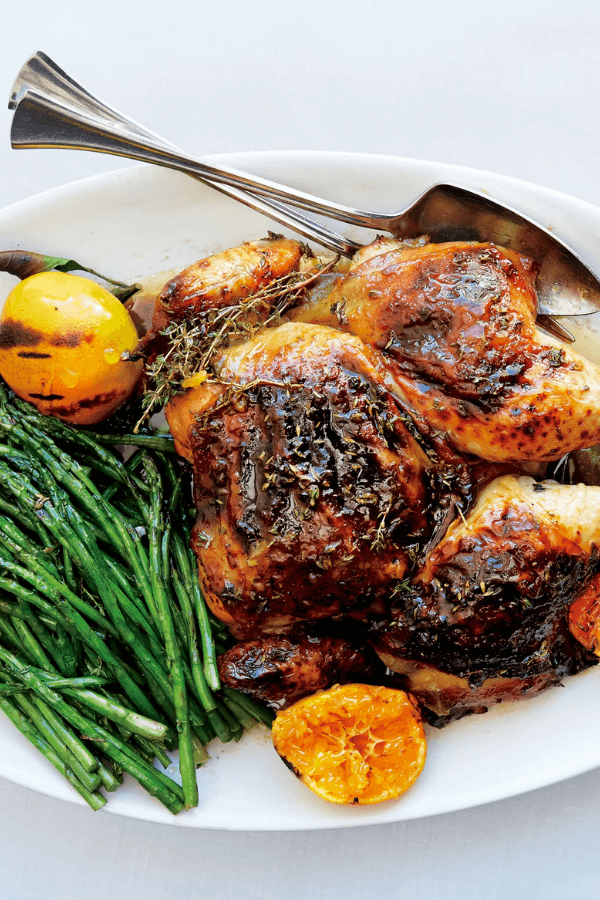 Roast Chicken with Rhubarb Butter