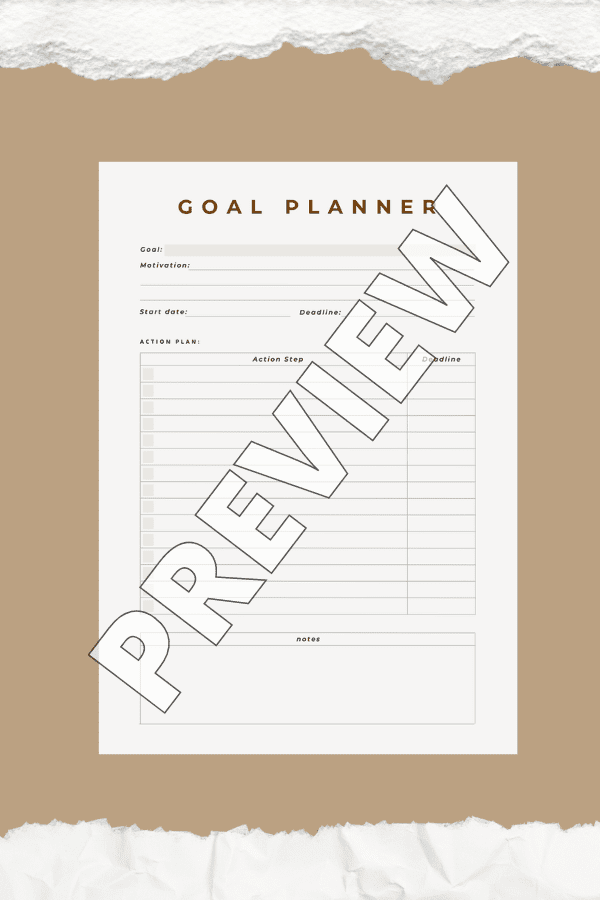 Neutral Colored Goal Setting Printable