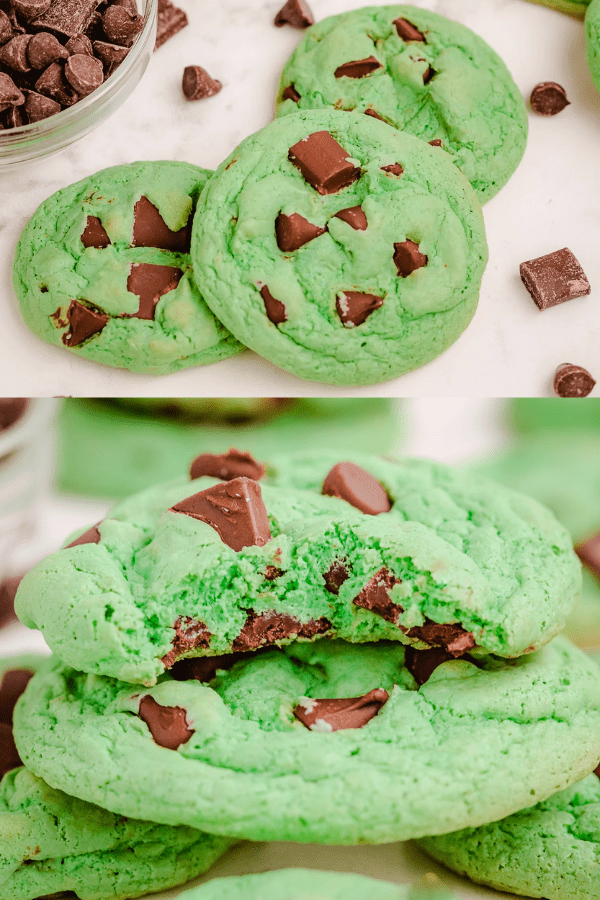Mint Chocolate Chip Pudding Cookies