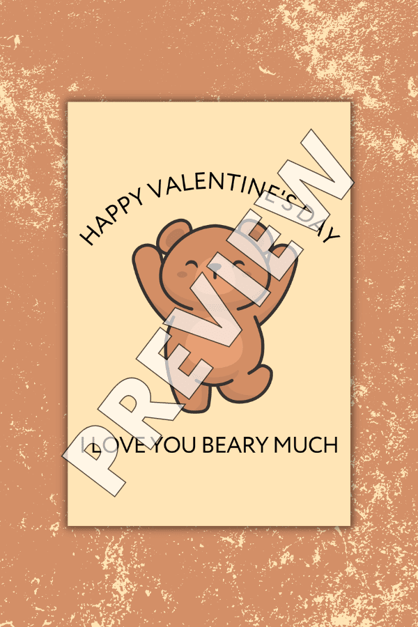 Bear Valentine Printable