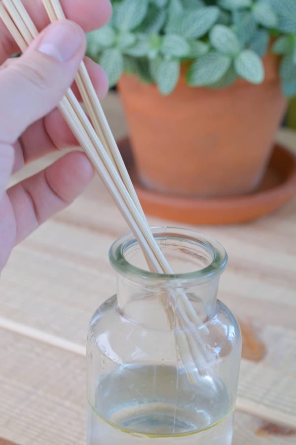 DIY PEPPERMINT REED DIFFUSER