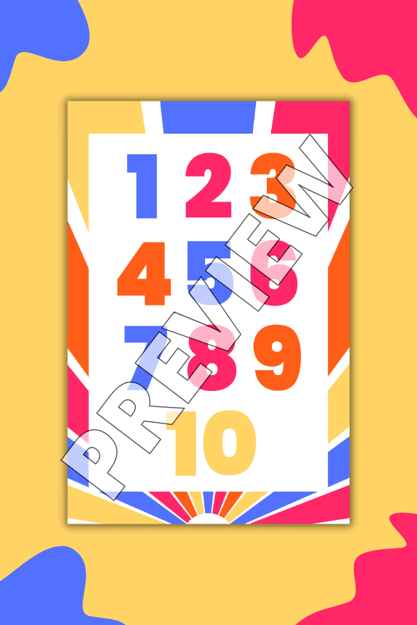 Colorful Number Printable