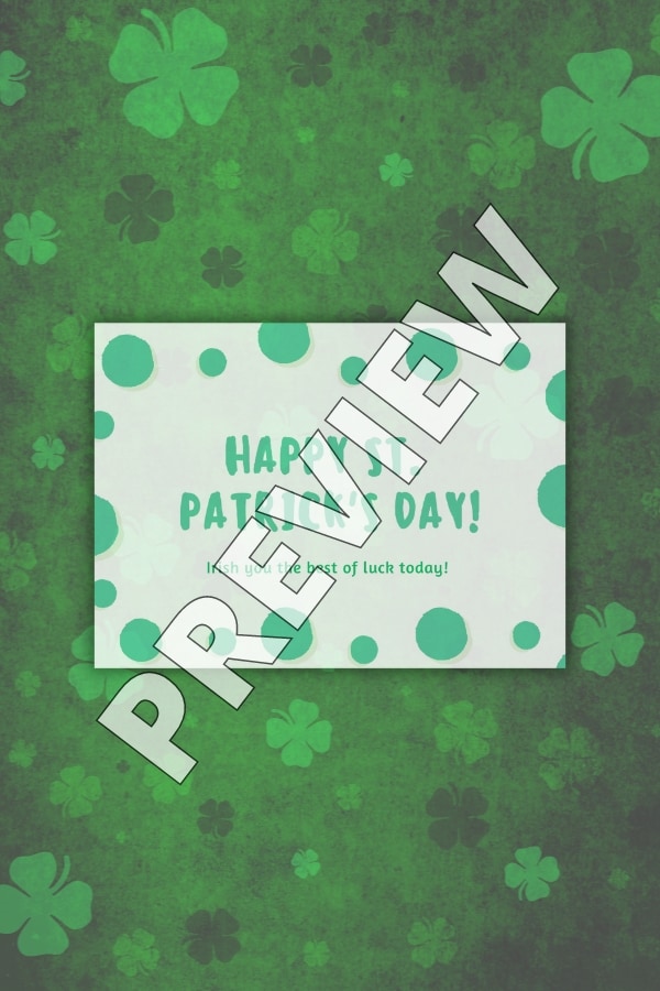 St Patricks Day Card Irish Shamrock Card For Best Friend Husband Wife Dad Mum