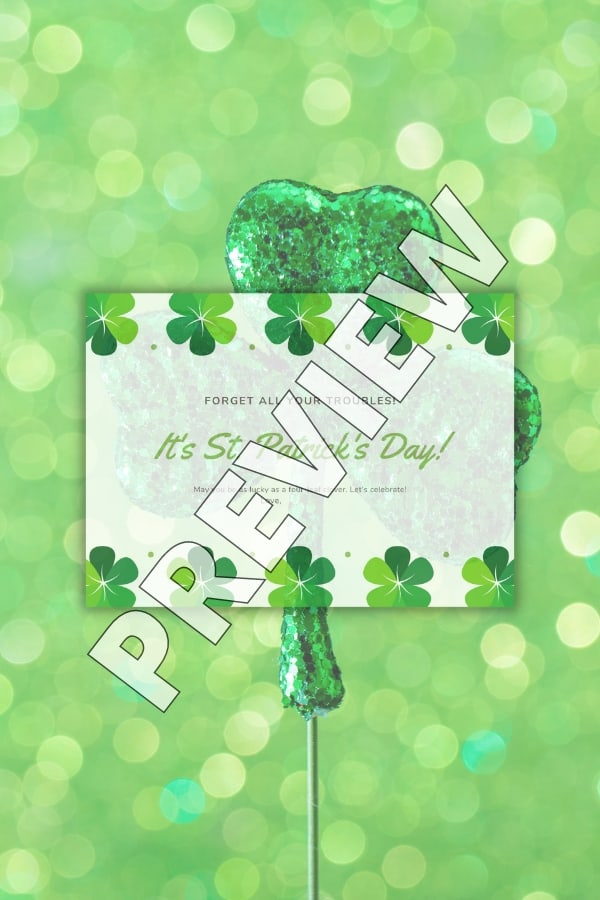 GREEN FOUR LEAF CLOVER PATTERN ST. PATRICK'S DAY