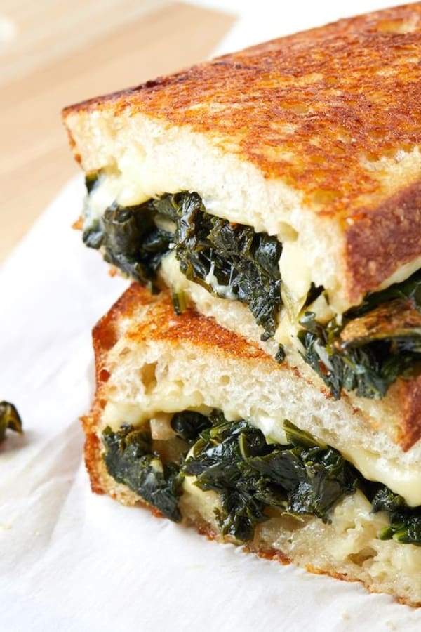 PARMESAN CRUSTED KALE GRILLED CHEESE