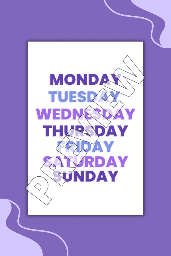 Purple Days Of The Week