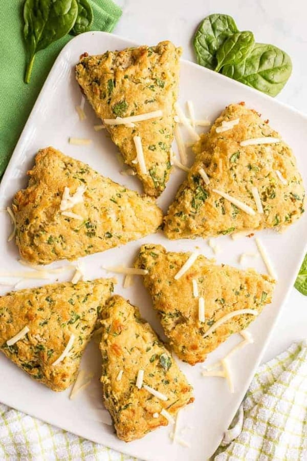WHOLE WHEAT SPINACH CHEDDAR SCONES
