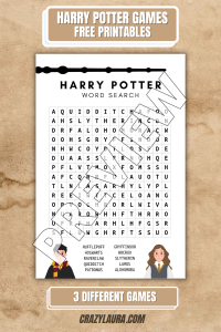 3 Free Harry Potter Printable Games To Try - Crazy Laura