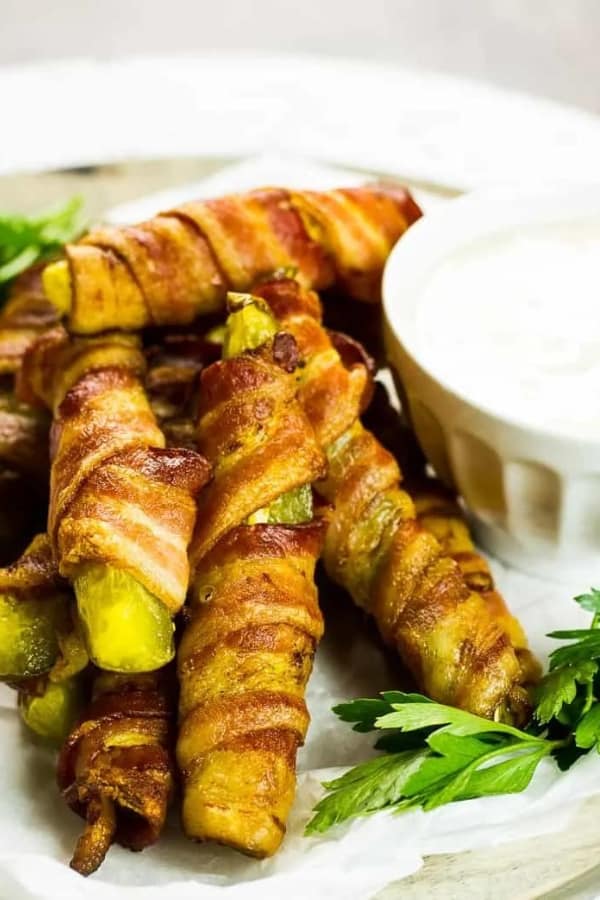 BACON-WRAPPED PICKLES