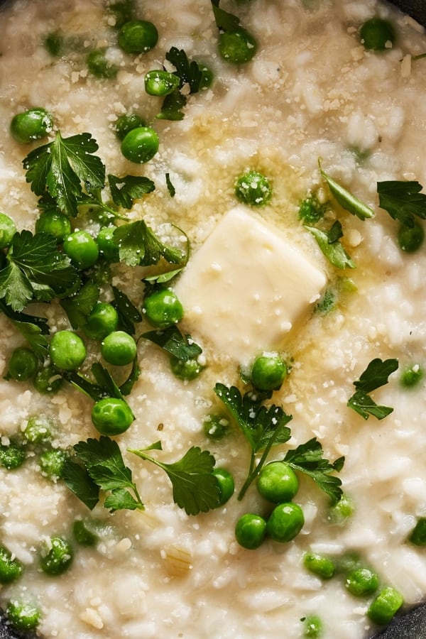 BAKED RISOTTO WITH LEMON, PEAS & PARMESAN