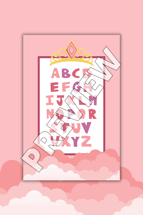 Crown, Clouds & Alphabet Design
