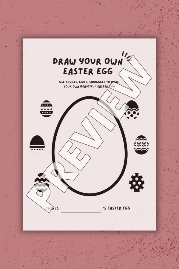 DRAW YOUR OWN EASTER EGG COLORING PAGE