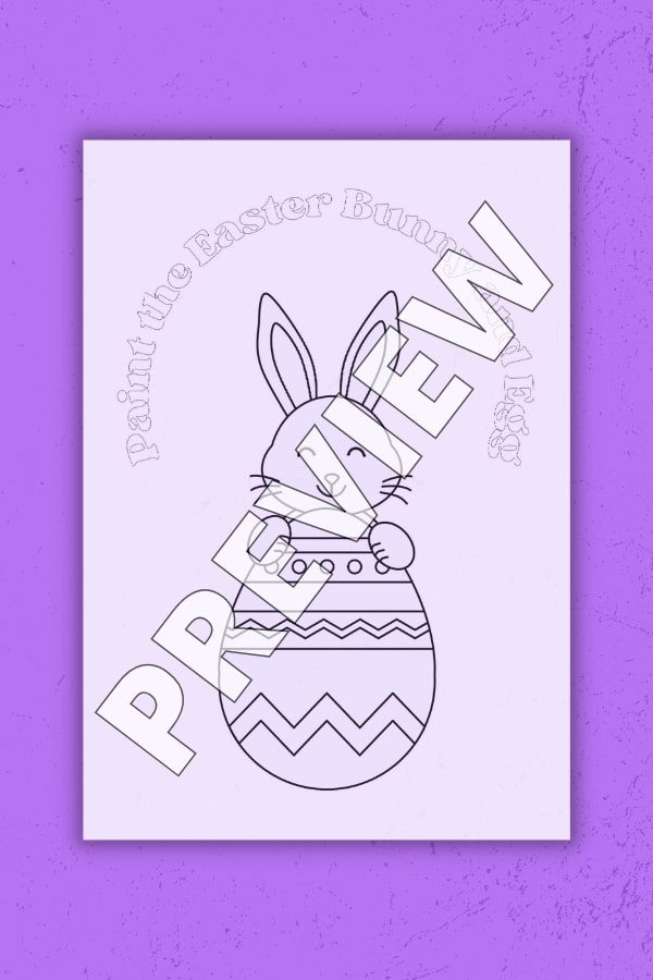 EASTER BUNNY AND EGG COLORING PAGE