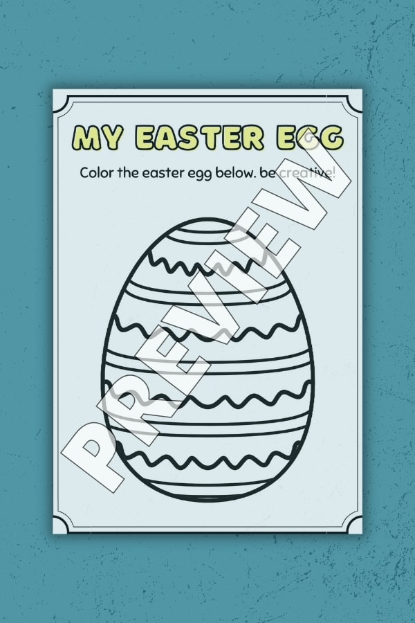 EASTER EGG COLORING ACTIVITY FOR PRESCHOOL