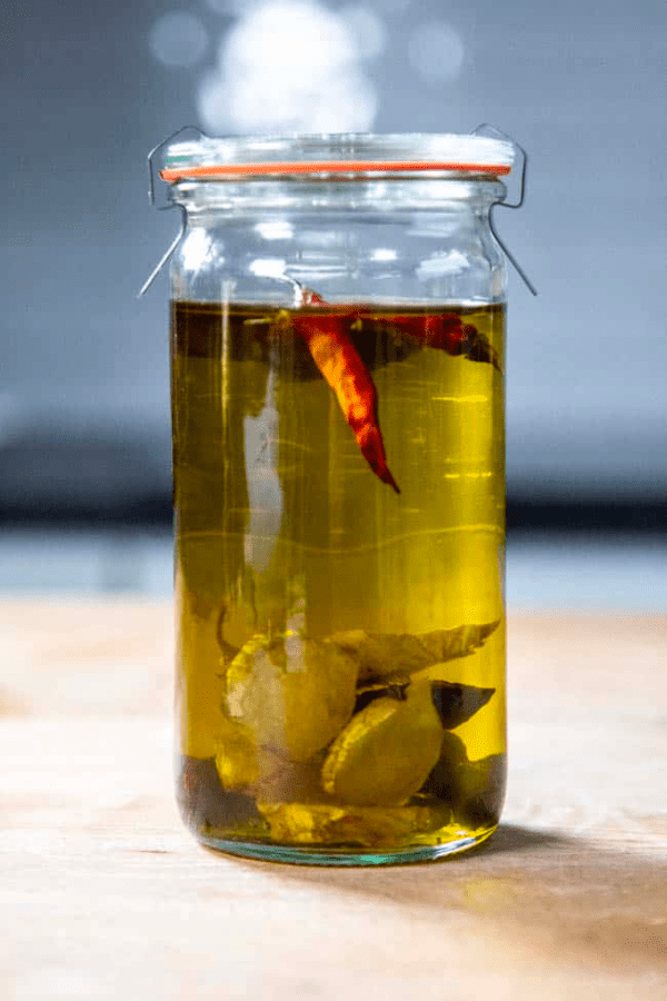 Ginger, Star Anise, and Chile Infused Olive Oil