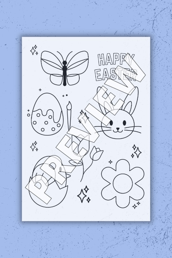 HAPPY EASTER COLORING ACTIVITY FOR KIDS
