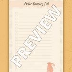 LIGHT PINK CUTE EASTER GROCERY LIST