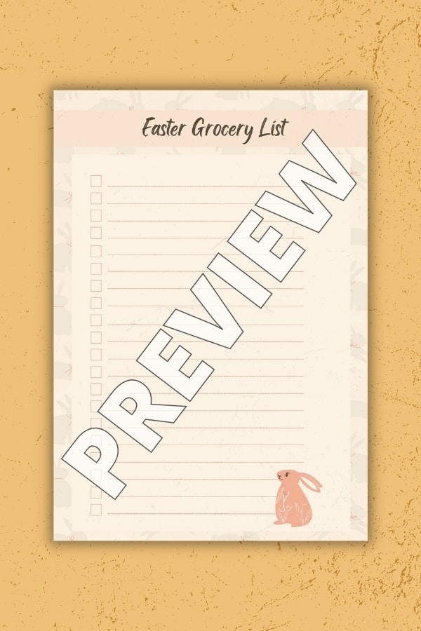 LIGHT PINK CUTE EASTER GROCERY LIST