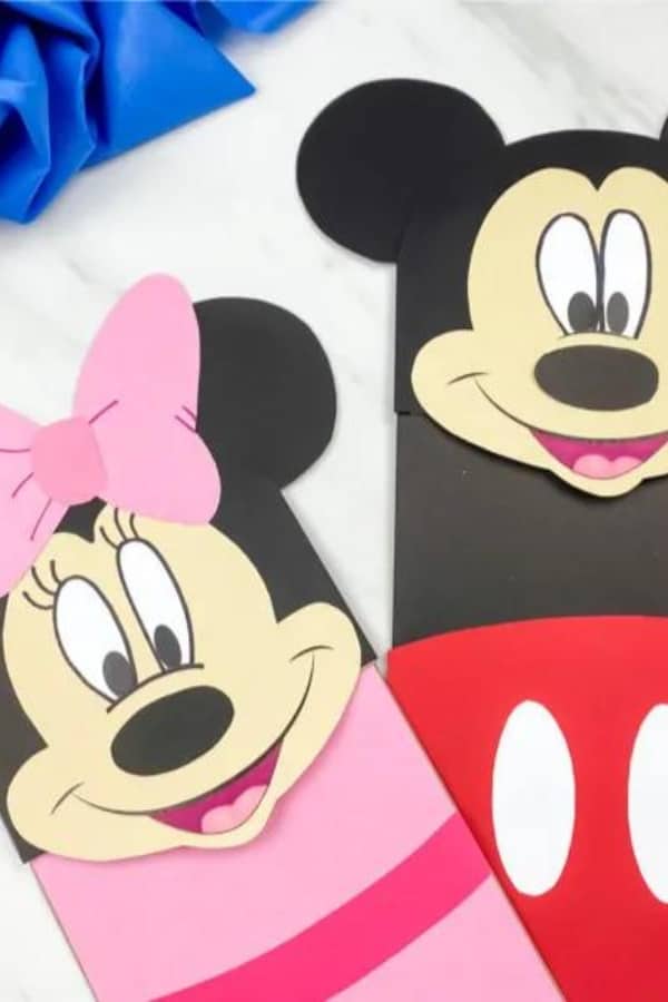 MINNIE AND MICKEY MOUSE PAPER BAG PUPPET