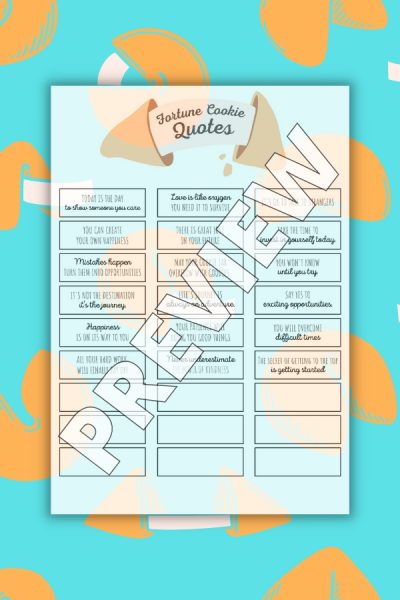 4 Free Printable Fortune Cookie Quotes in
