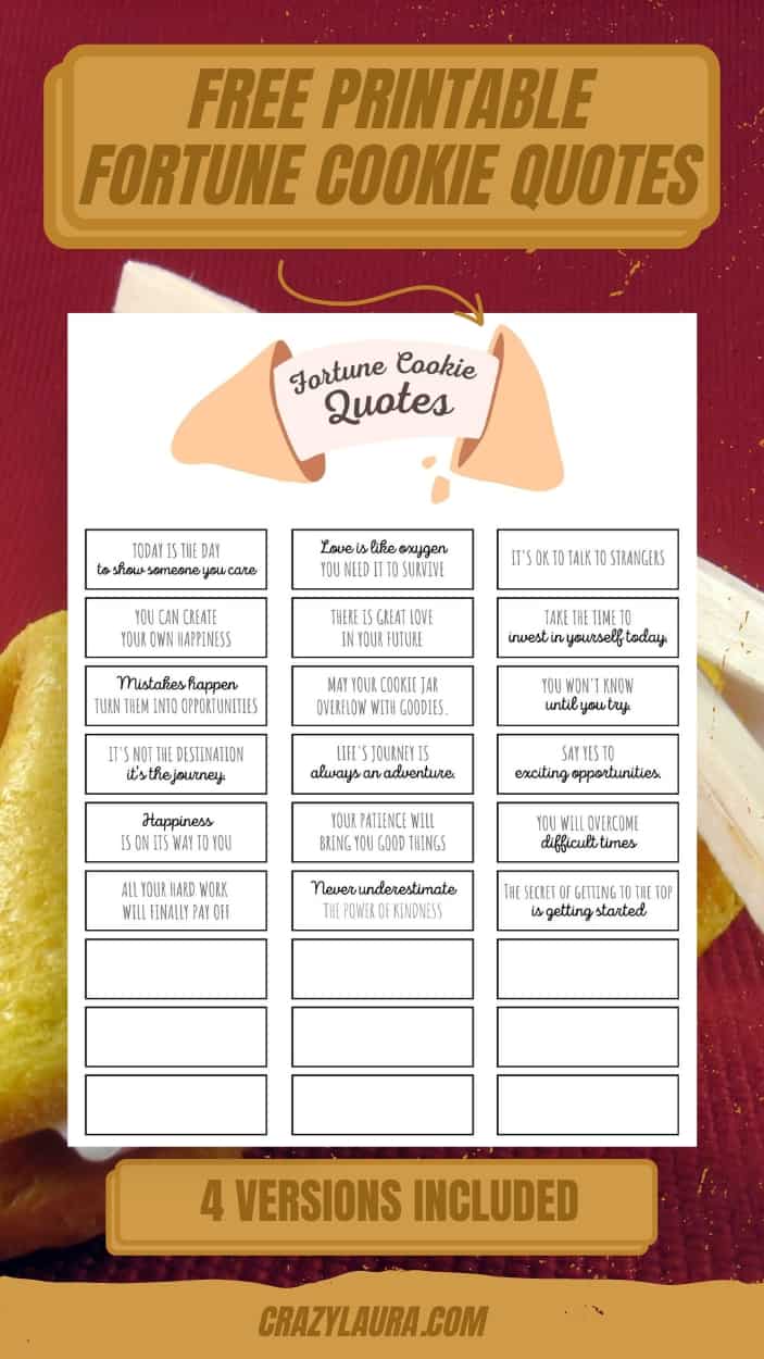 List of Printable Fortune Cookie Quotes