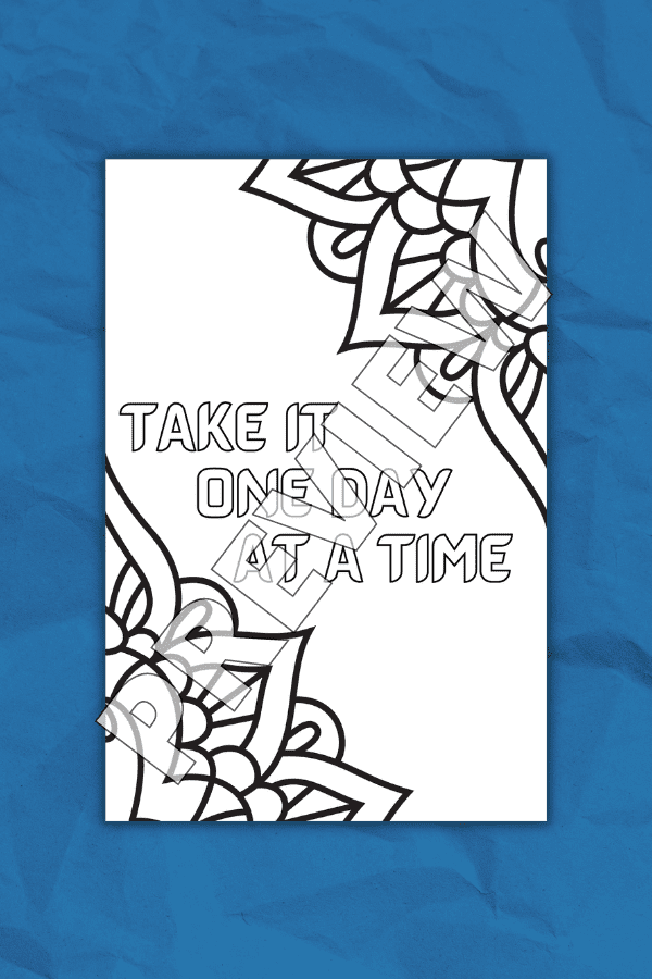 Take It One Day At A Time Printable