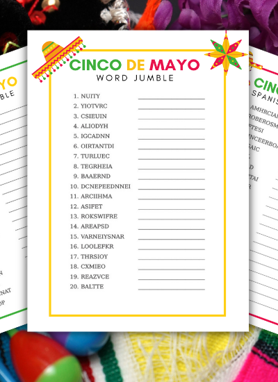 3 Fun Cinco De Mayo Word Jumble Printables To Try