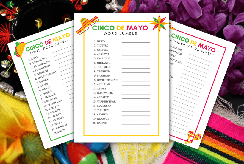 3 Fun Cinco De Mayo Word Jumble Printables To Try