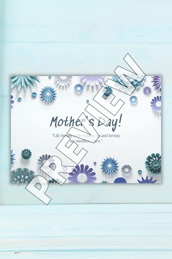 FLORAL MOTHER'S DAY CARD - LANDSCAPE