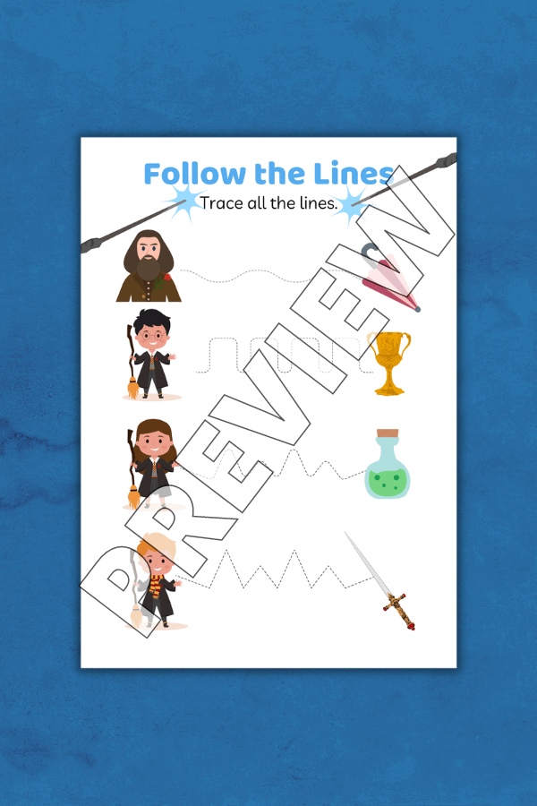 Follow The Lines Harry Potter Game Printable