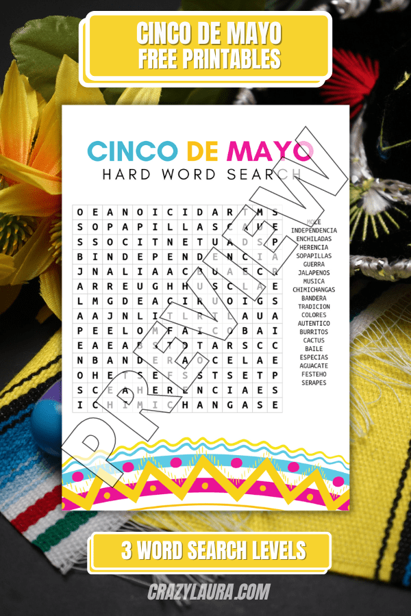 3 Free Word Search Cinco De Mayo Printables