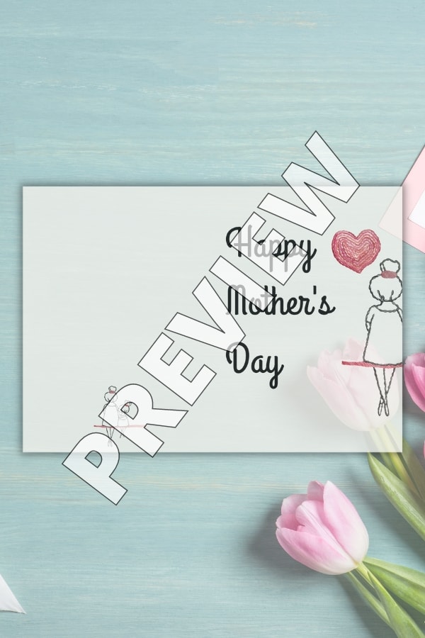 GRAY MINIMALIST HAPPY MOTHER'S DAY FOLDED CARD