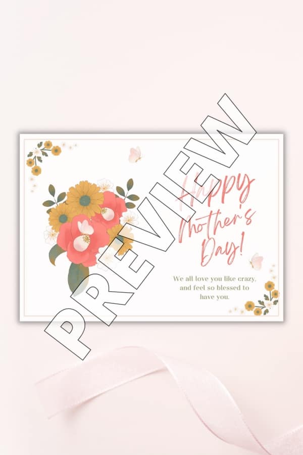 ORANGE CUTE HAPPY MOTHER'S DAY CARD