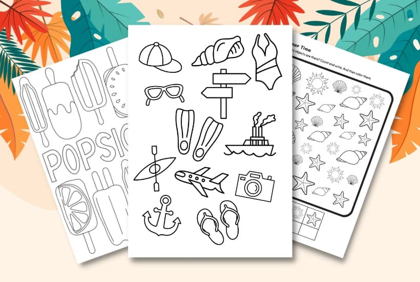 10 Free Summer Coloring Page Printables For Kids