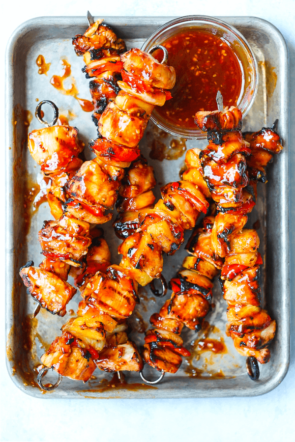 Barbecue Pineapple Chicken Kabobs