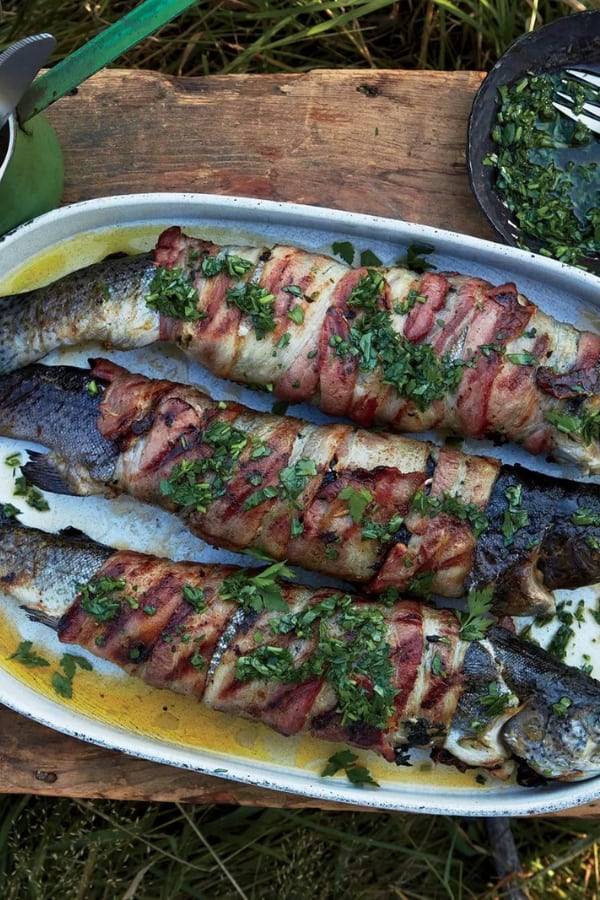 BACON-WRAPPED TROUT